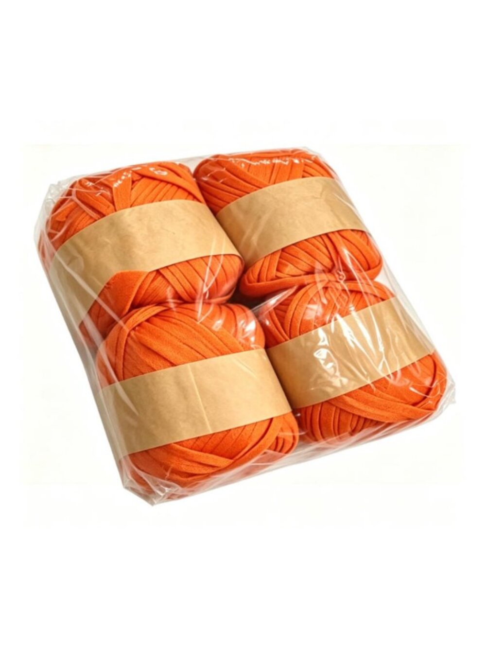 Orange Fabric T‑Shirt Yarn 4 Skeins Thick Cloth Strip Yarn for Handmade